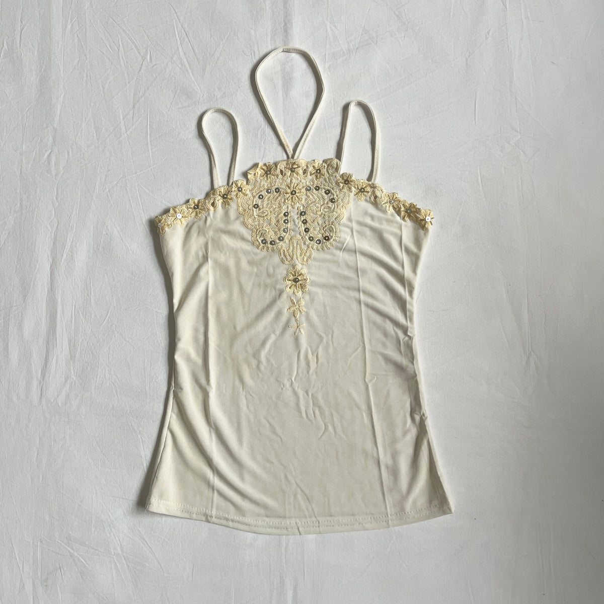 deadstock white embroidered cami
