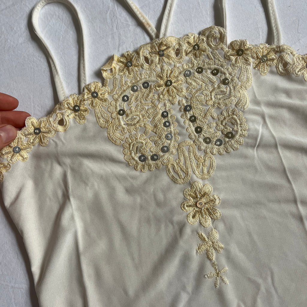 deadstock white embroidered cami