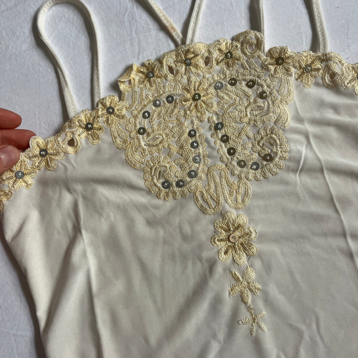 deadstock white embroidered cami