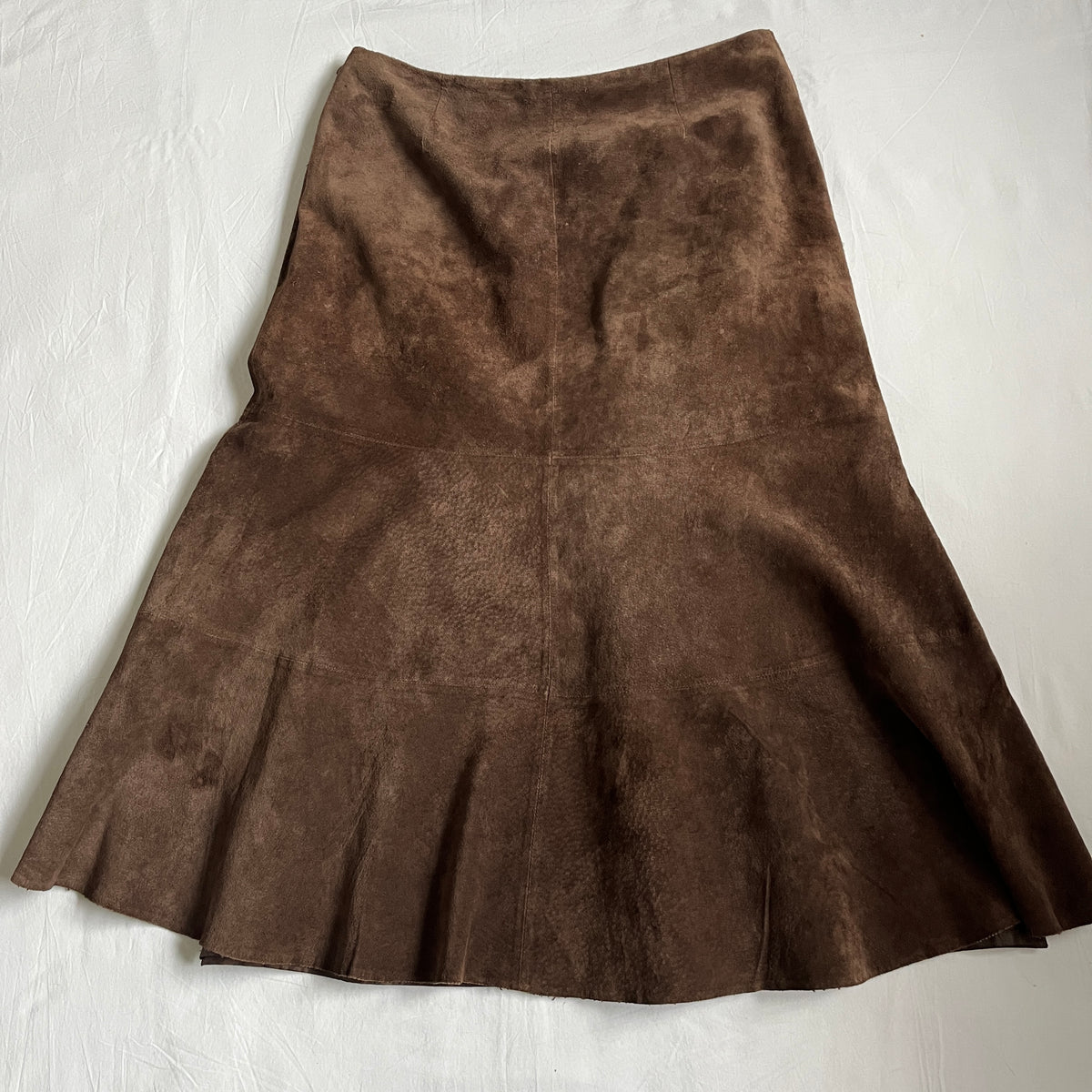 Derhy suede leather beaded midi skirt